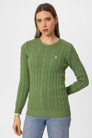DENIM CULTURE - Pullover 'KENDALL' em verde: frente