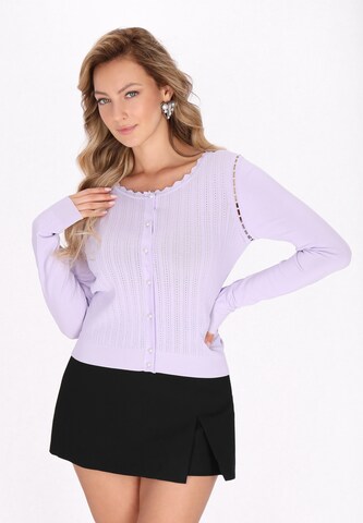 faina Knit cardigan in Purple: front