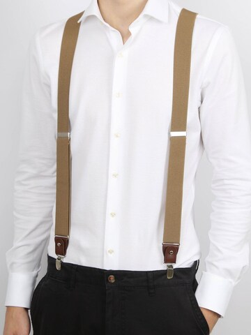 Suitable Suspenders in Brown: front