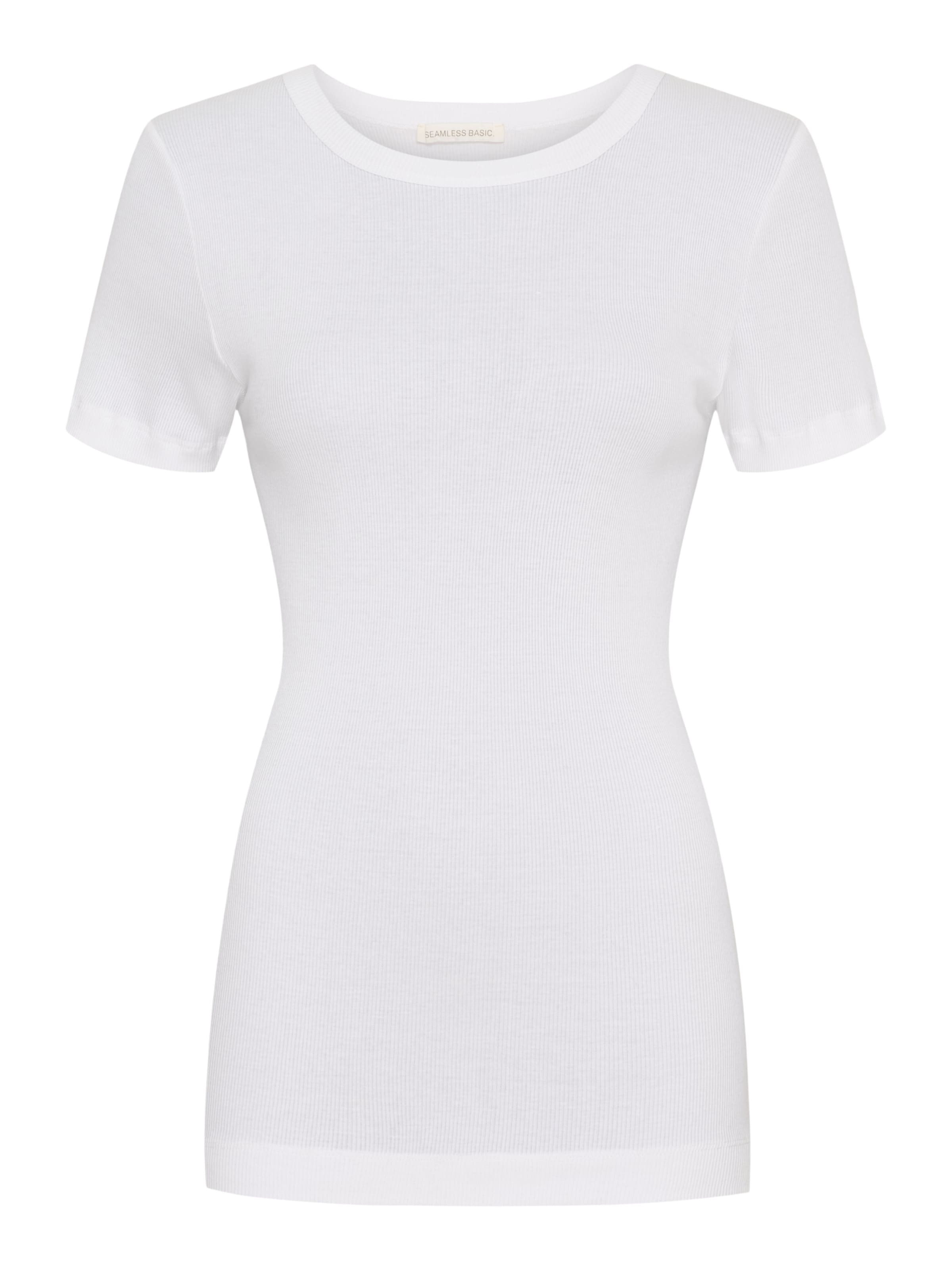 T-shirt Seamless Basic en blanc : devant