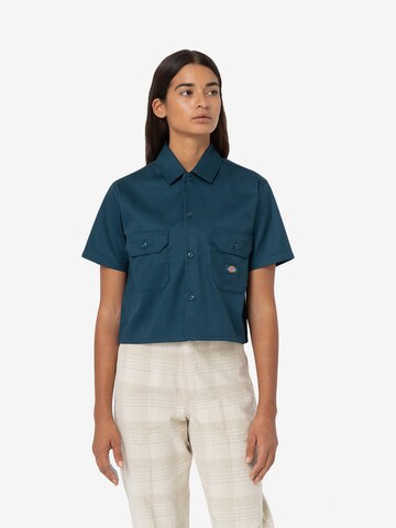 DICKIES Blouse 'WORK' in Blue: front