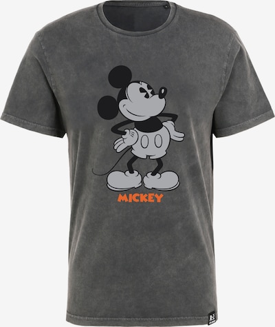 Recovered T-Shirt 'Disney Mickey Mouse Vintage Hand On Hips Washed' in grau / dunkelgrau / orange / schwarz, Produktansicht