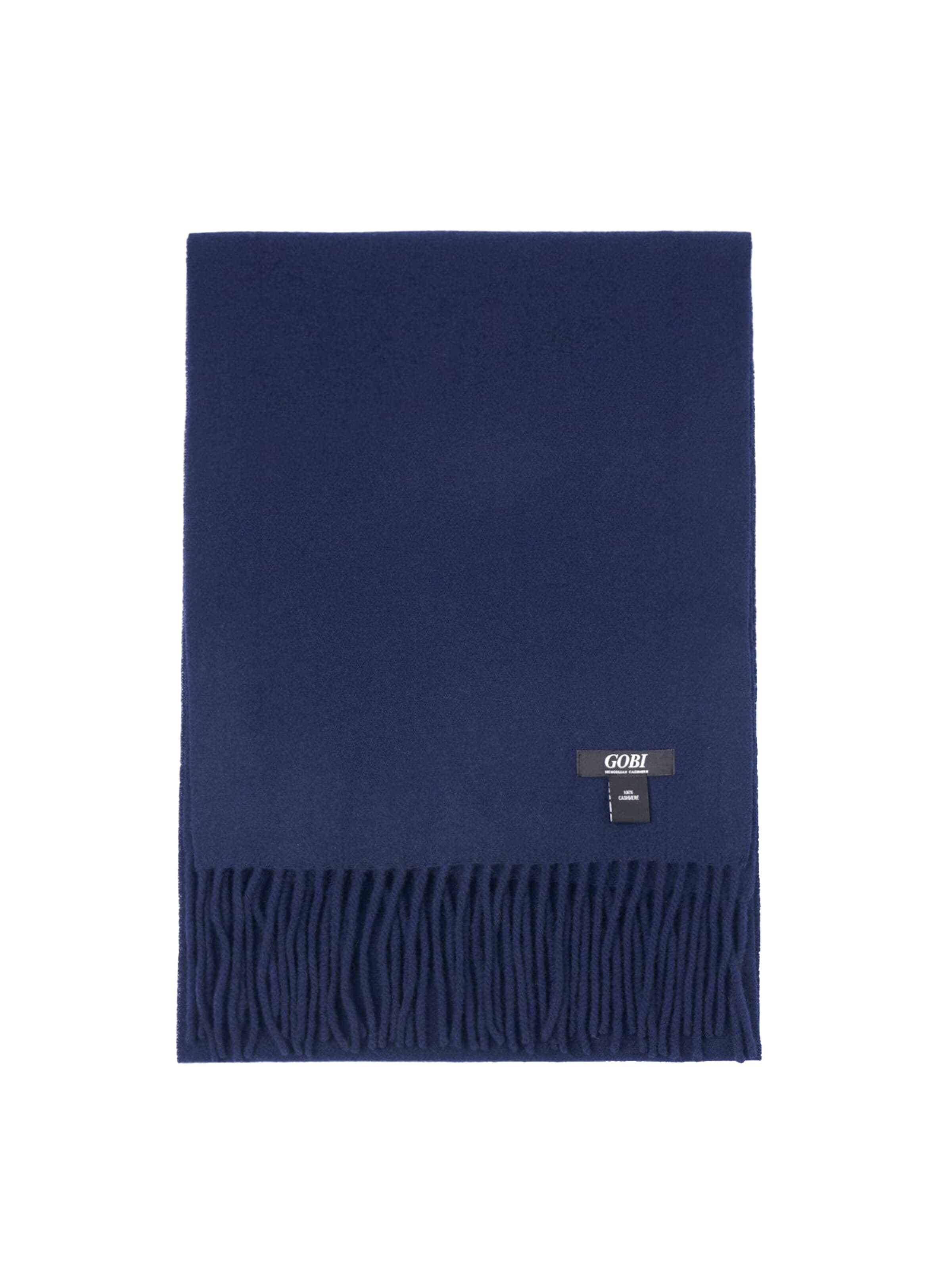 GOBI Cashmere Halsduk 'Unisex Cashmere Fringed Scarf' i blå: framsida