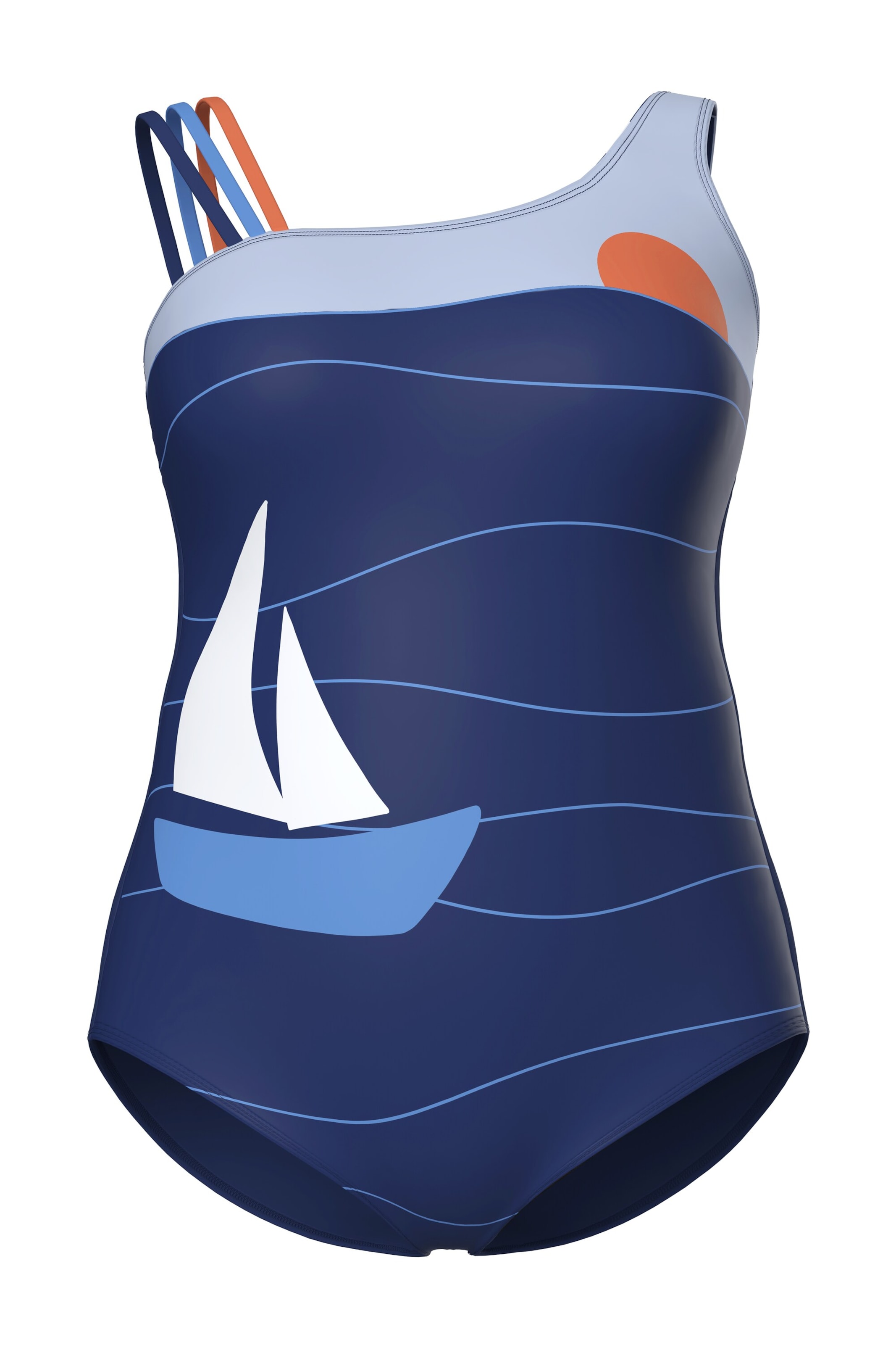 Ulla Popken Badeanzug in Blau: Vorderseite