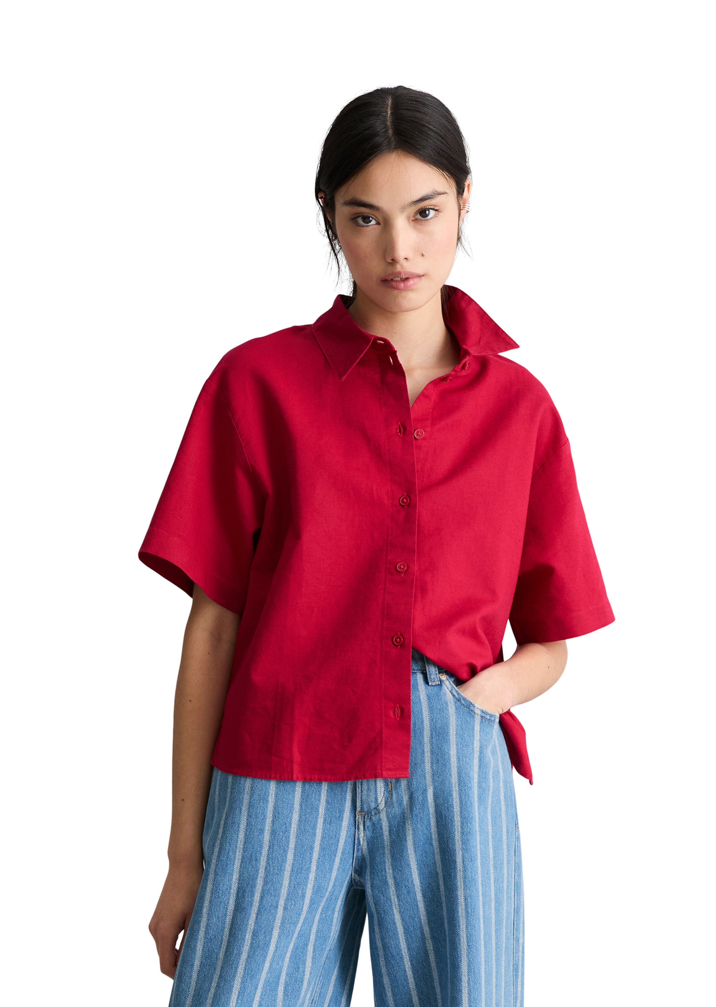 Marc O'Polo DENIM Blouse in Rood: voorkant