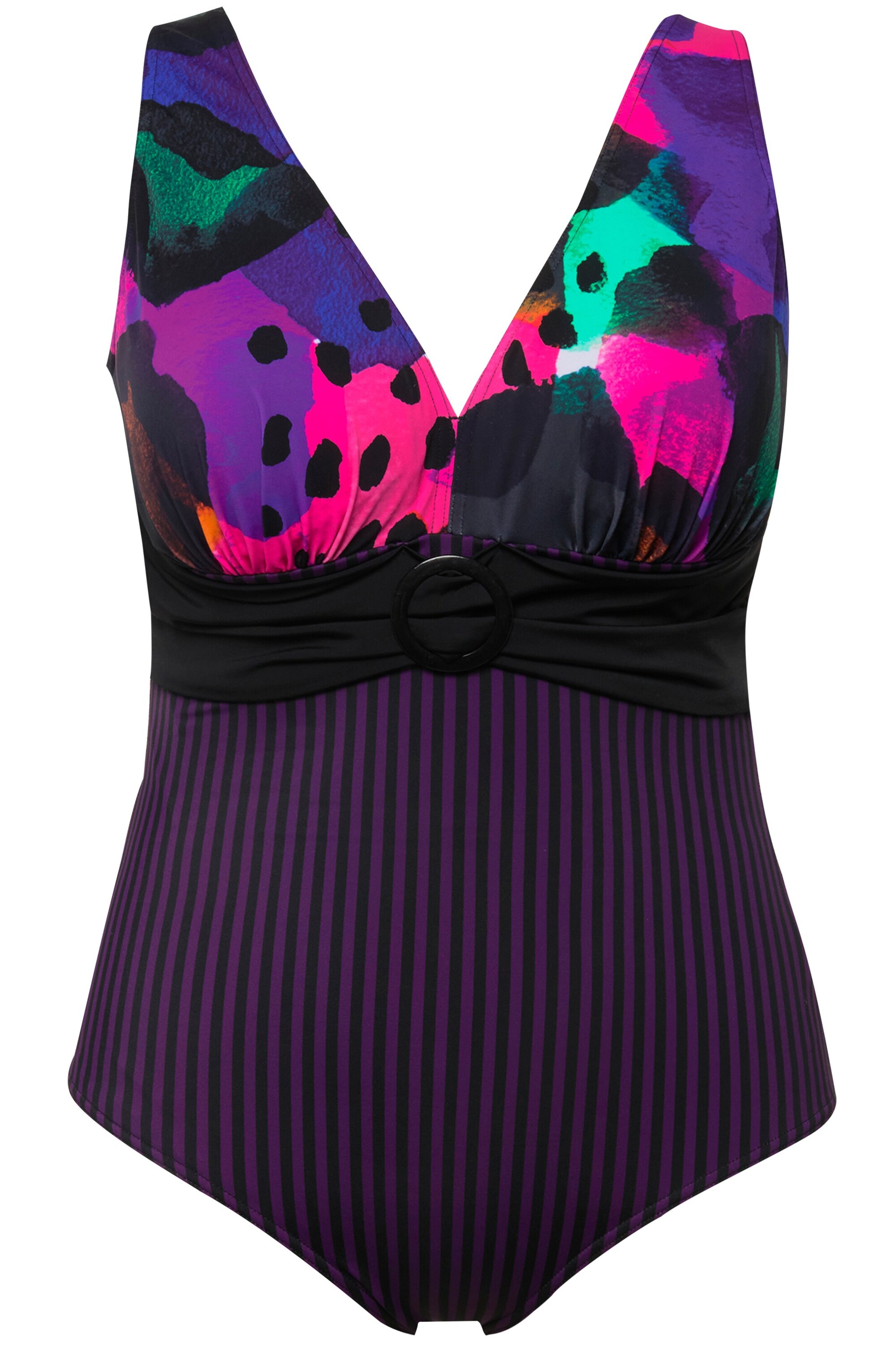 Ulla Popken Triangel Badpak in Gemengde kleuren: voorkant