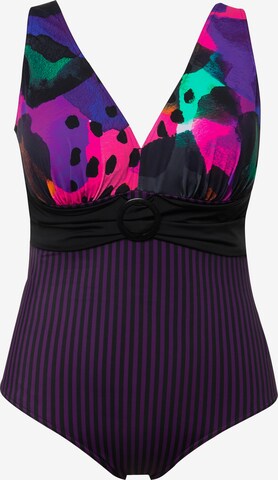 Ulla Popken Triangle Swimsuit in Mixed colors: front