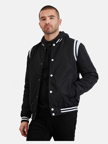 Threadbare Between-Season Jacket 'PITCH' in Black: front