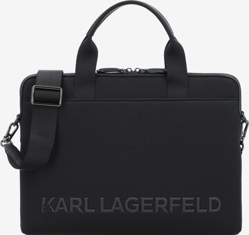 Borsa per laptop 'Essential' di Karl Lagerfeld in nero: frontale