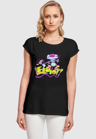 Merchcode T-Shirt 'Ren And Stimpy - 90s' in Schwarz: Vorderseite