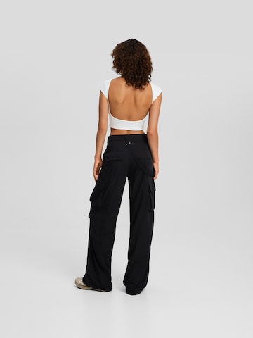 Bershka Regular Hose in Schwarz