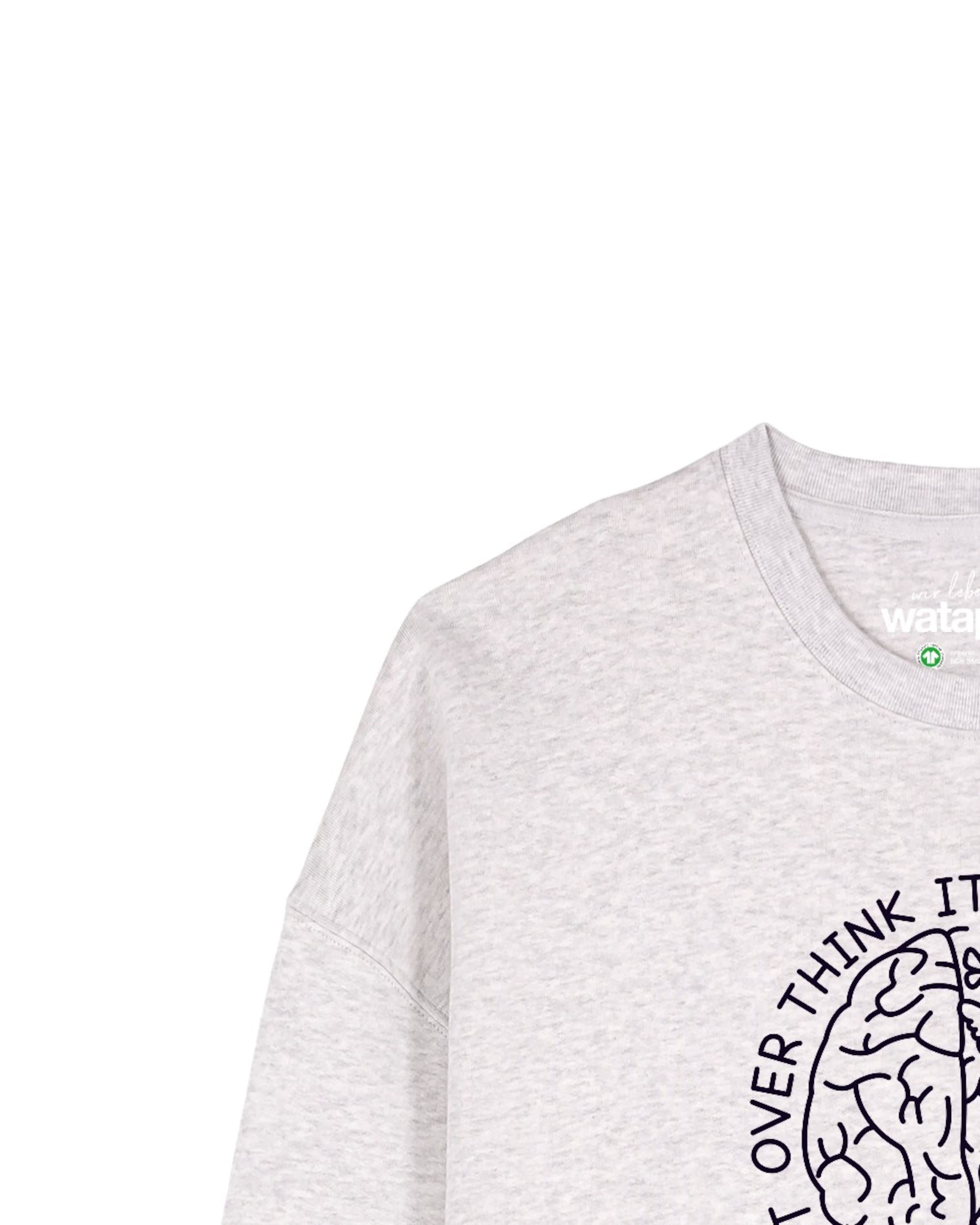 Watapparel Sweatshirt 'Don't overthink it' in Grijs