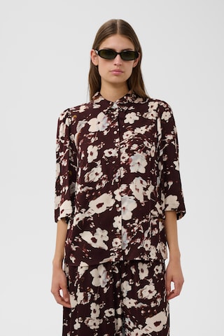 SOAKED IN LUXURY - Blusa 'Clero ' en marrón: frente
