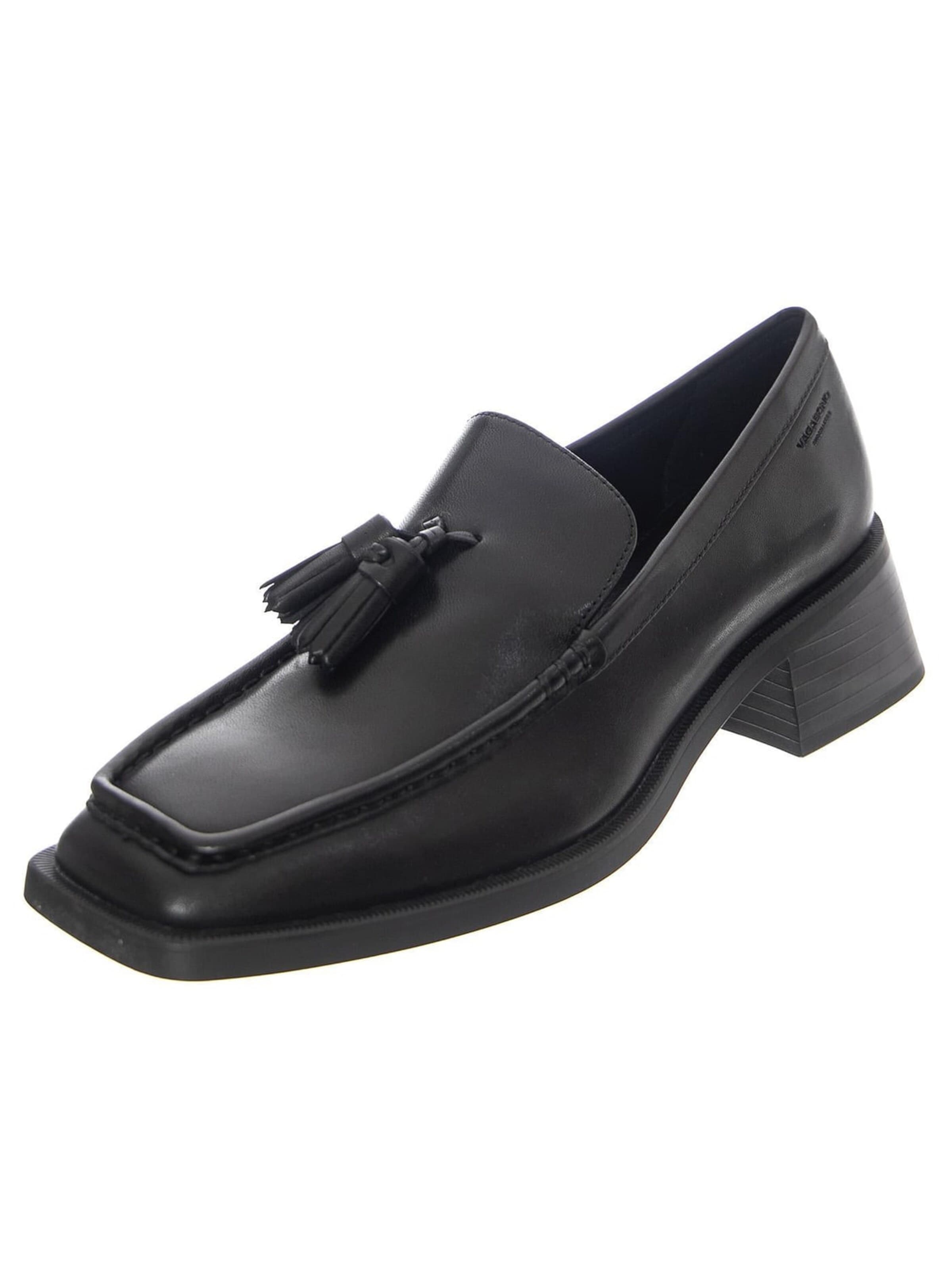 Vagabond Moccasins 'W' Blanca Black Cow Leather Shoes' in Black: front
