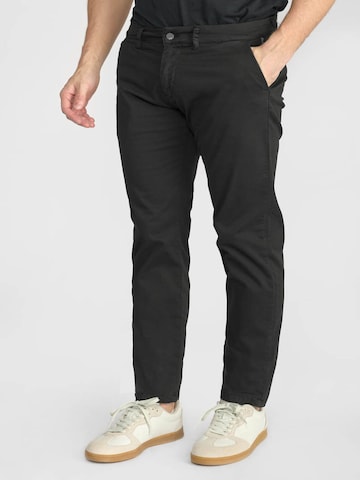Le Temps Des Cerises Slimfit Chino 'Cesar' in Zwart: voorkant