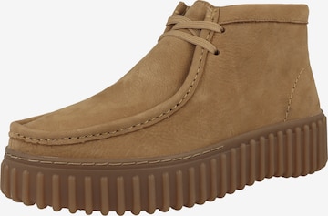 CLARKS - Botas 'Torhill Moss' em castanho: frente