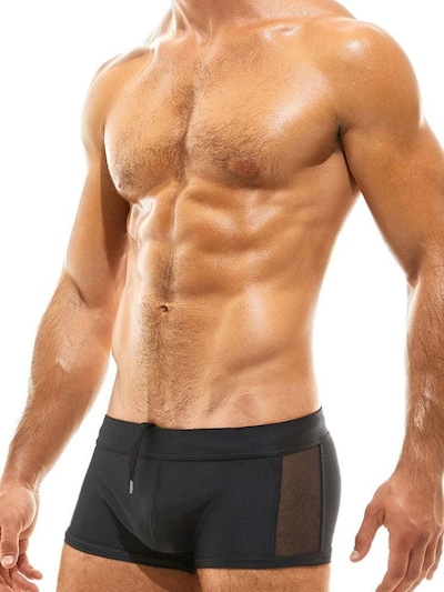 BIMONI Athletic Swim Trunks 'Swim Wear mit Netz' in M in Black, Item view