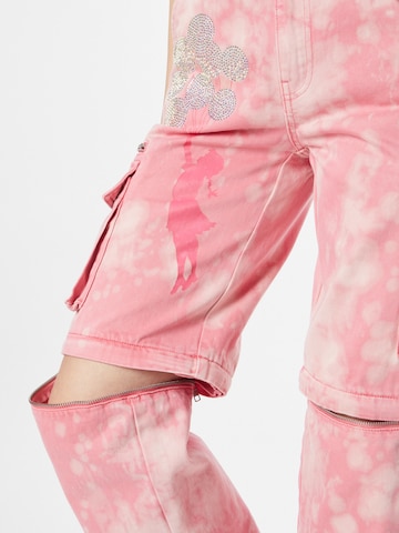 GUESS Wide leg Cargo jeans 'MALIA' in Pink