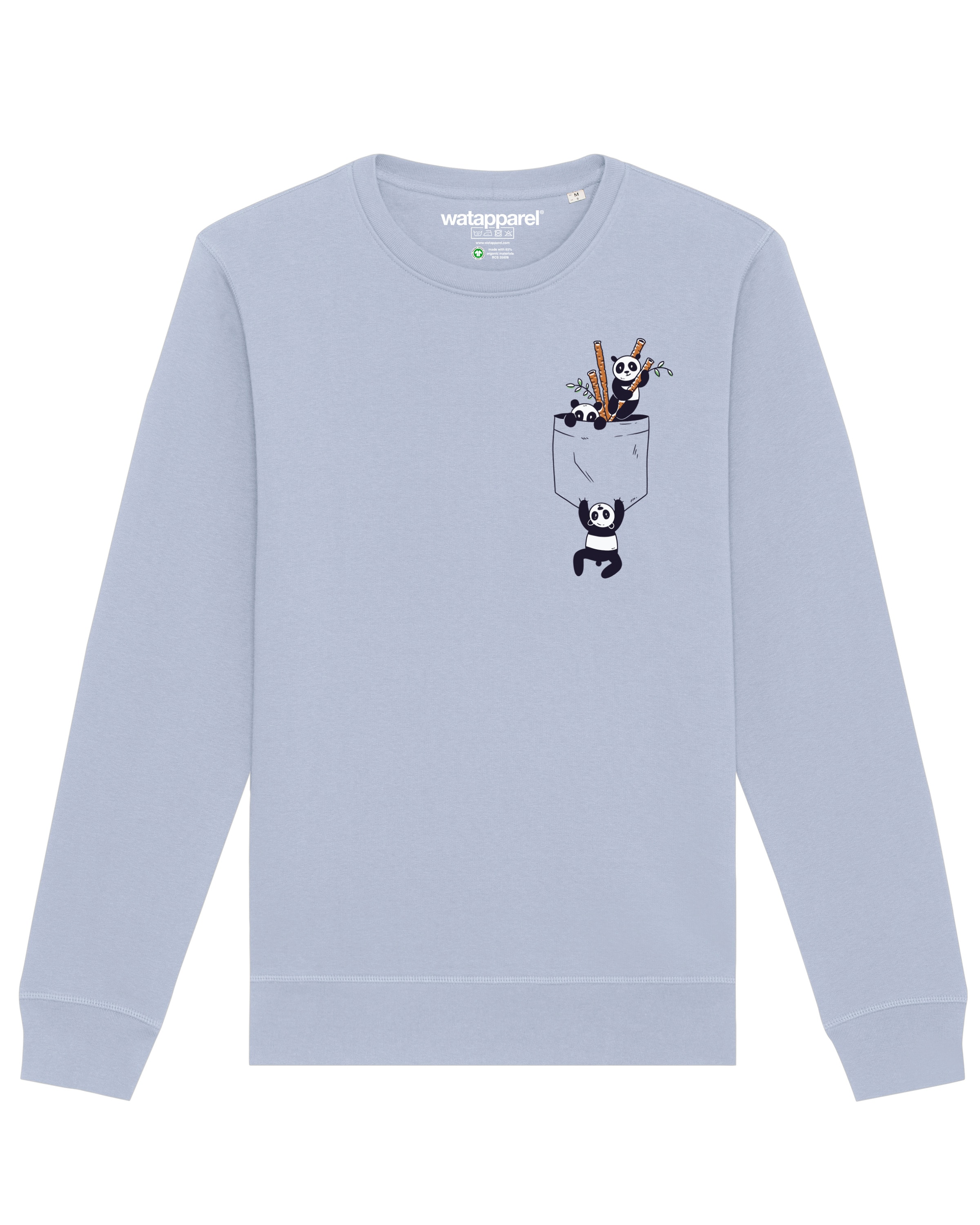 Watapparel Sweatshirt ' Pocket Pandas ' in Blau: Vorderseite