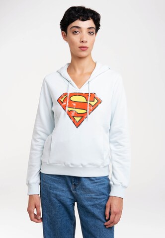 LOGOSHIRT Sweatshirt 'DC Comics - Superman' in Blauw: voorkant