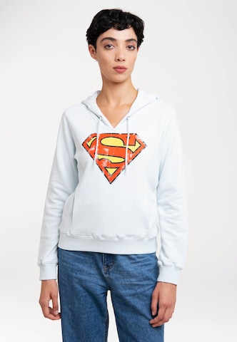 LOGOSHIRT Kapuzensweatshirt 'DC Comics - Superman' in Blau: predná strana