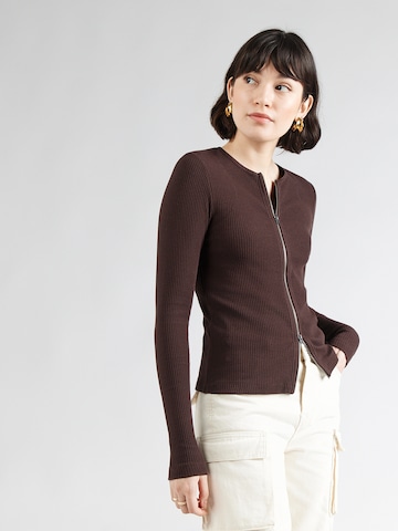 G-STAR Knit Cardigan in Brown: front