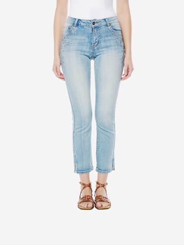 KOROSHI Slimfit Jeans in Blauw: voorkant