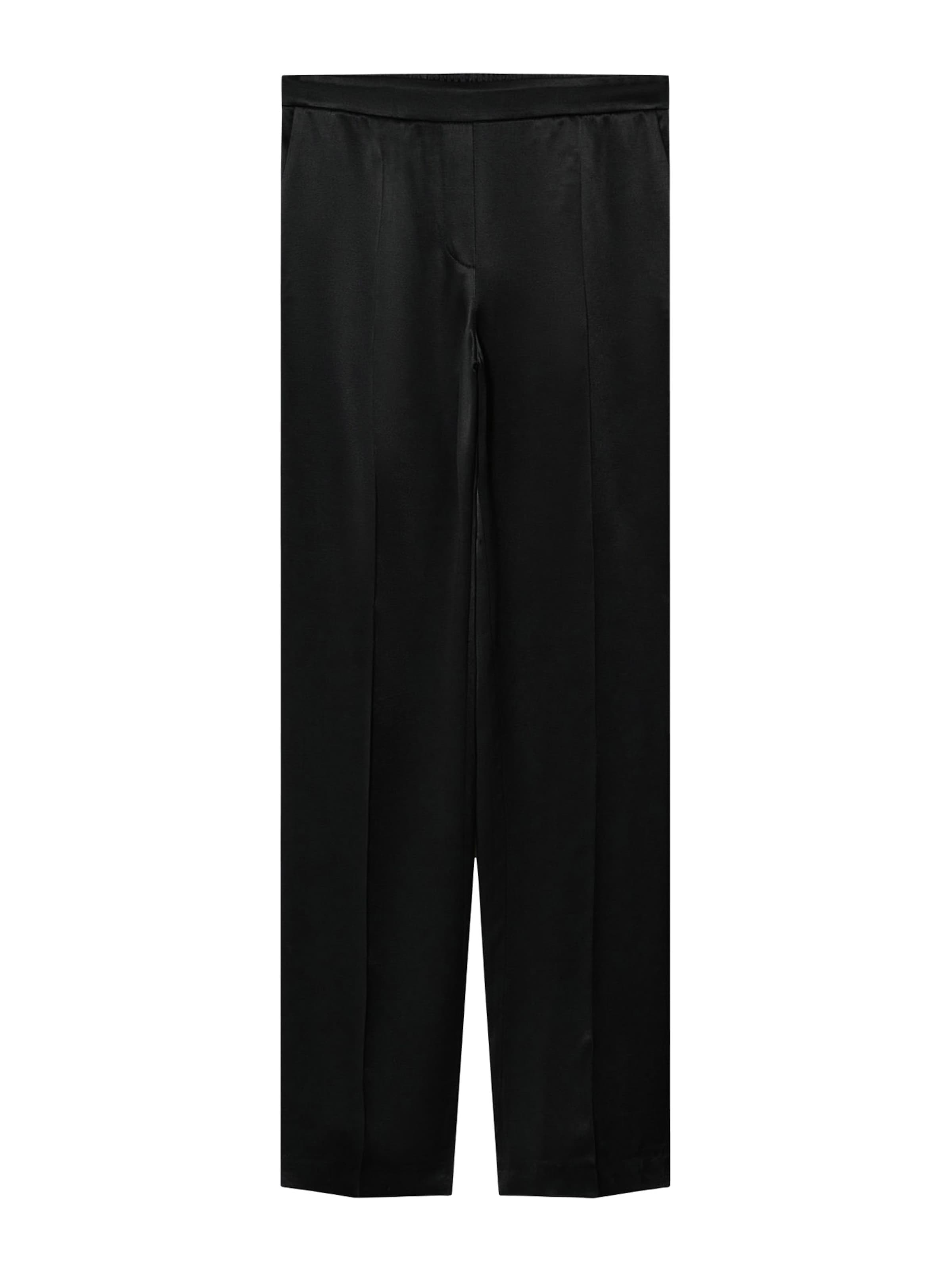 Wide leg Pantaloni de la MANGO pe negru: față