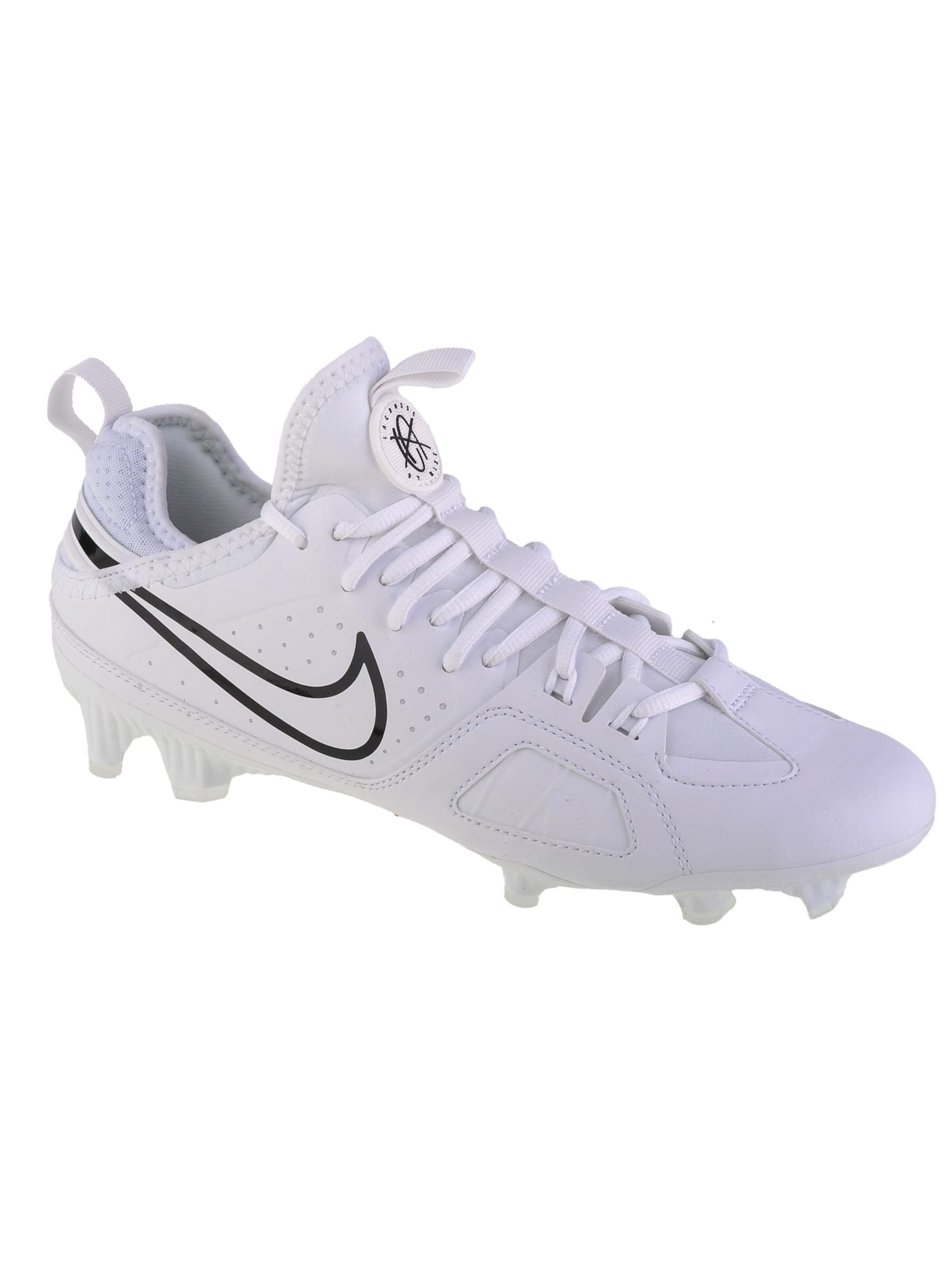 NIKE Soccer Cleats 'Nike Huarache 9 Varsity Lax FG' in White: front