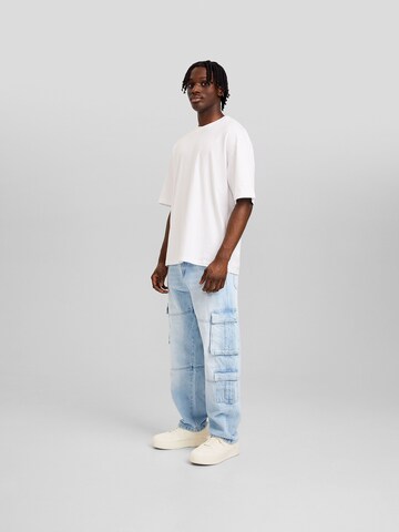 Loosefit Jeans cargo Bershka en bleu