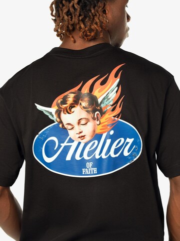 ATELIER OF FAITH Shirt 'ANGELS DON'T FALL' in Zwart: voorkant
