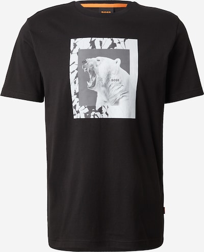 BOSS Majica 'Te_lupo' u siva / crna / prljavo bijela, Pregled proizvoda