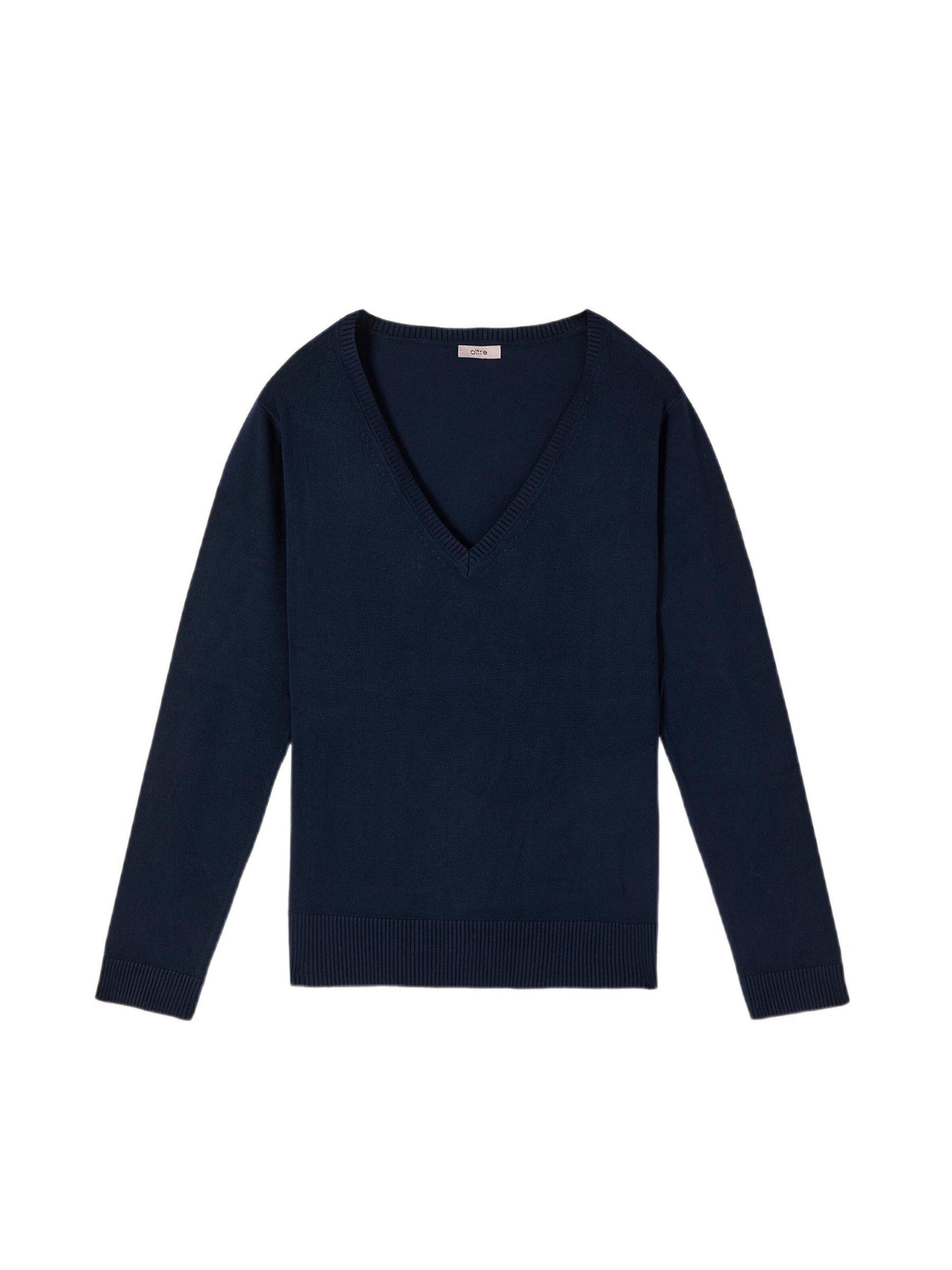Pullover di oltre in blu: frontale