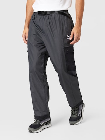 PUMA Loose fit Cargo Pants 'SWxP' in Grey: front