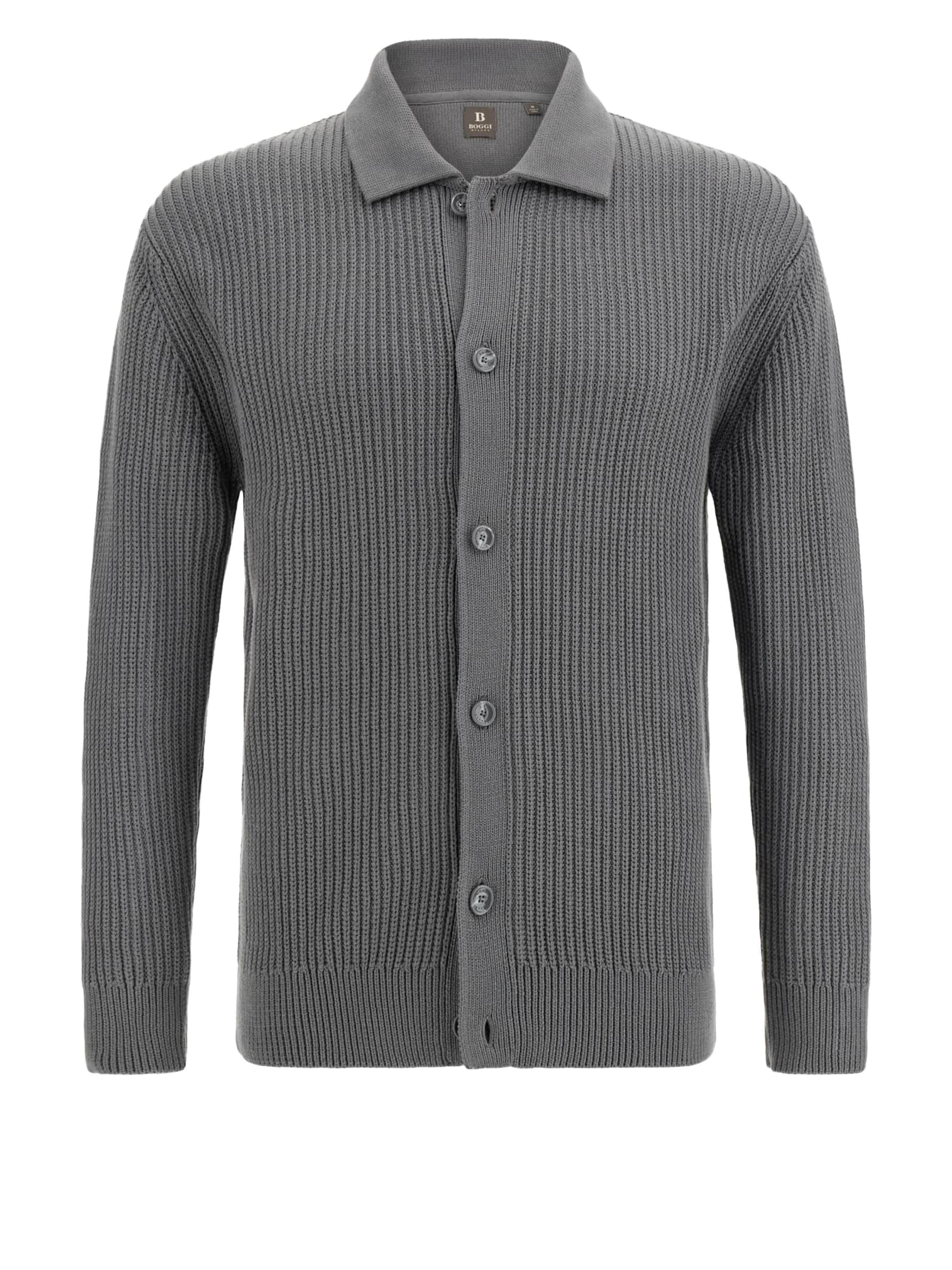 Coupe regular Vestes en maille Boggi Milano en gris : devant