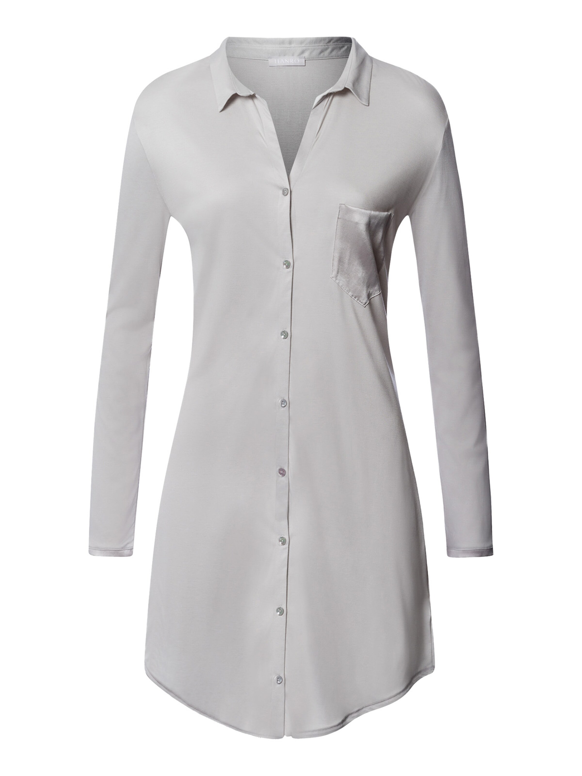 Hanro Pajama shirt ' Grand Central ' in Grey: front