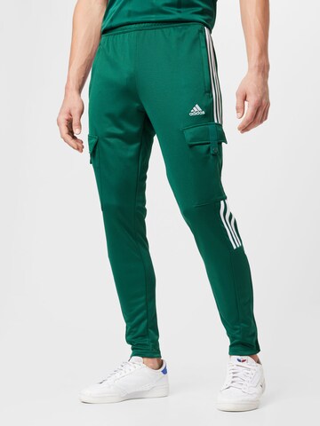 Slimfit Pantaloni sportivi 'Tiro' di ADIDAS SPORTSWEAR in verde: frontale