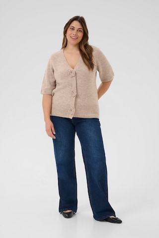 KAFFE CURVE Strickjacke 'KCrosa' in Beige