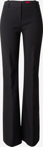 HUGO - regular Pantalón de pinzas 'Hazal' en negro: frente