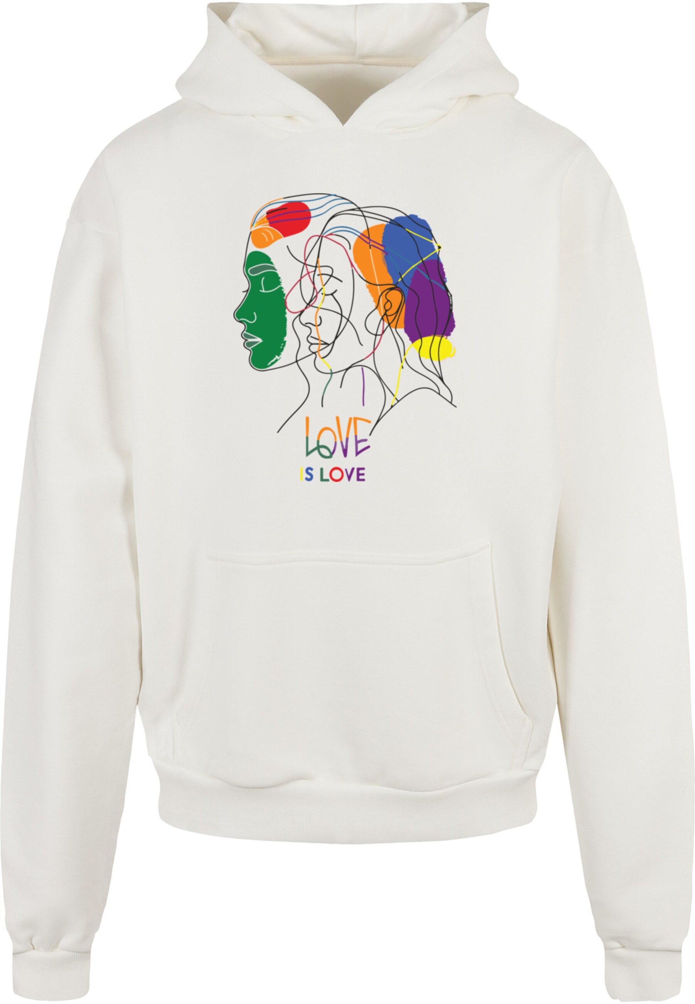 Merchcode Sweatshirt 'Love Is Love' in Wit: voorkant