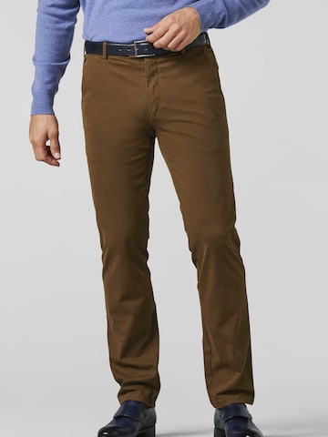 Meyer Hosen Regular Chino Pants 'Roma' in Brown: front