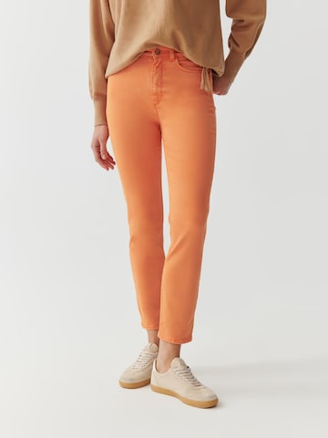 Coupe slim Pantalon 'Romiki' TATUUM en orange : devant