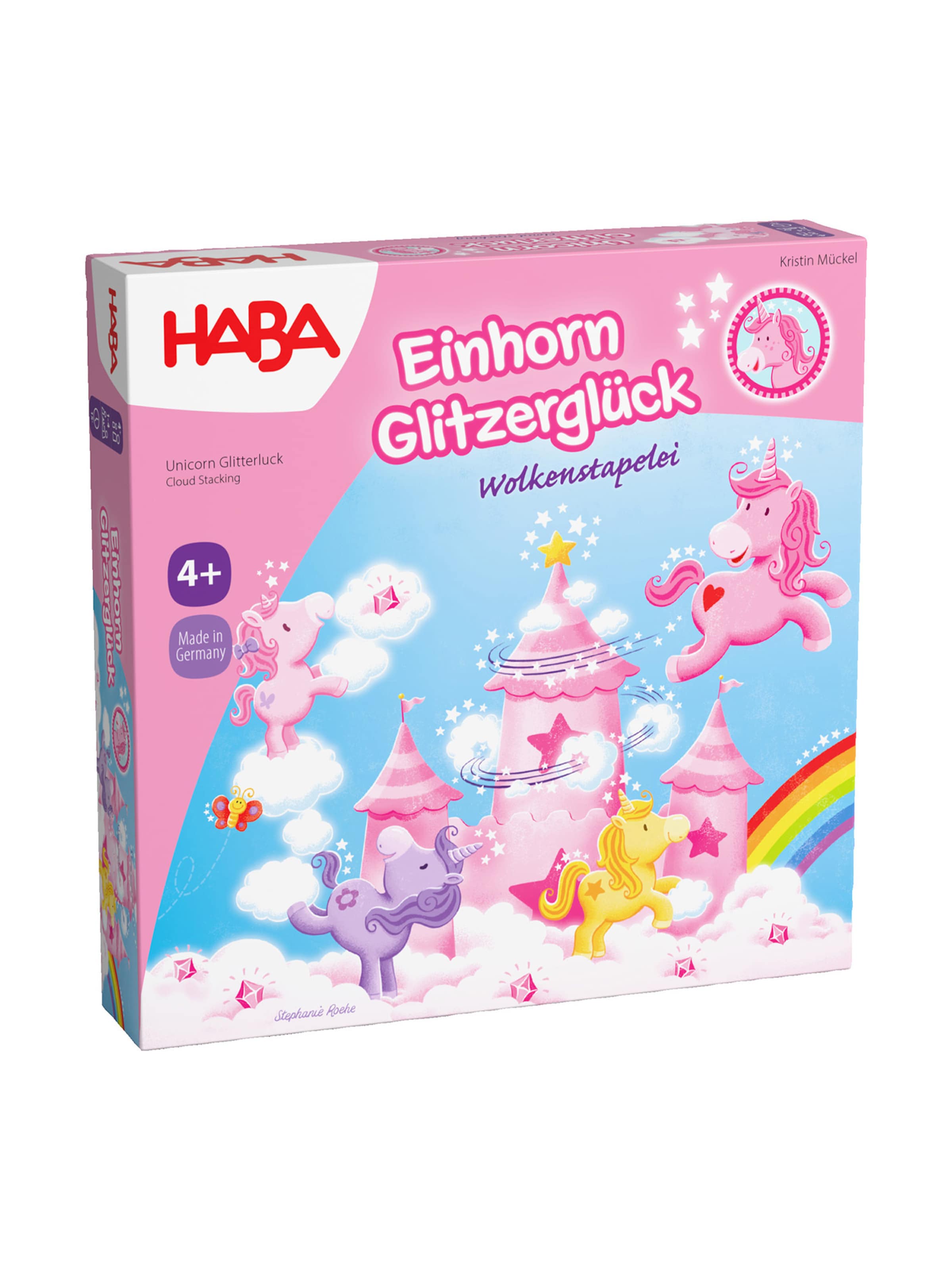 HABA Game ' Einhorn Glitzerglück - Die Wolkenstaplei ' in Mixed colours: front