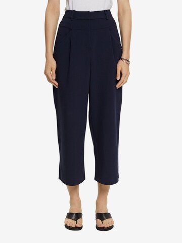 ESPRIT Wide leg Pleat-Front Pants in Blue: front