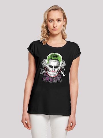 F4NT4STIC T-Shirt 'Suicide Squad Joker Coloured Smile' in Schwarz: predná strana