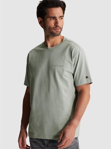 CAST IRON Paita 'T-shirt in jersey with off-placed logo' värissä harmaa