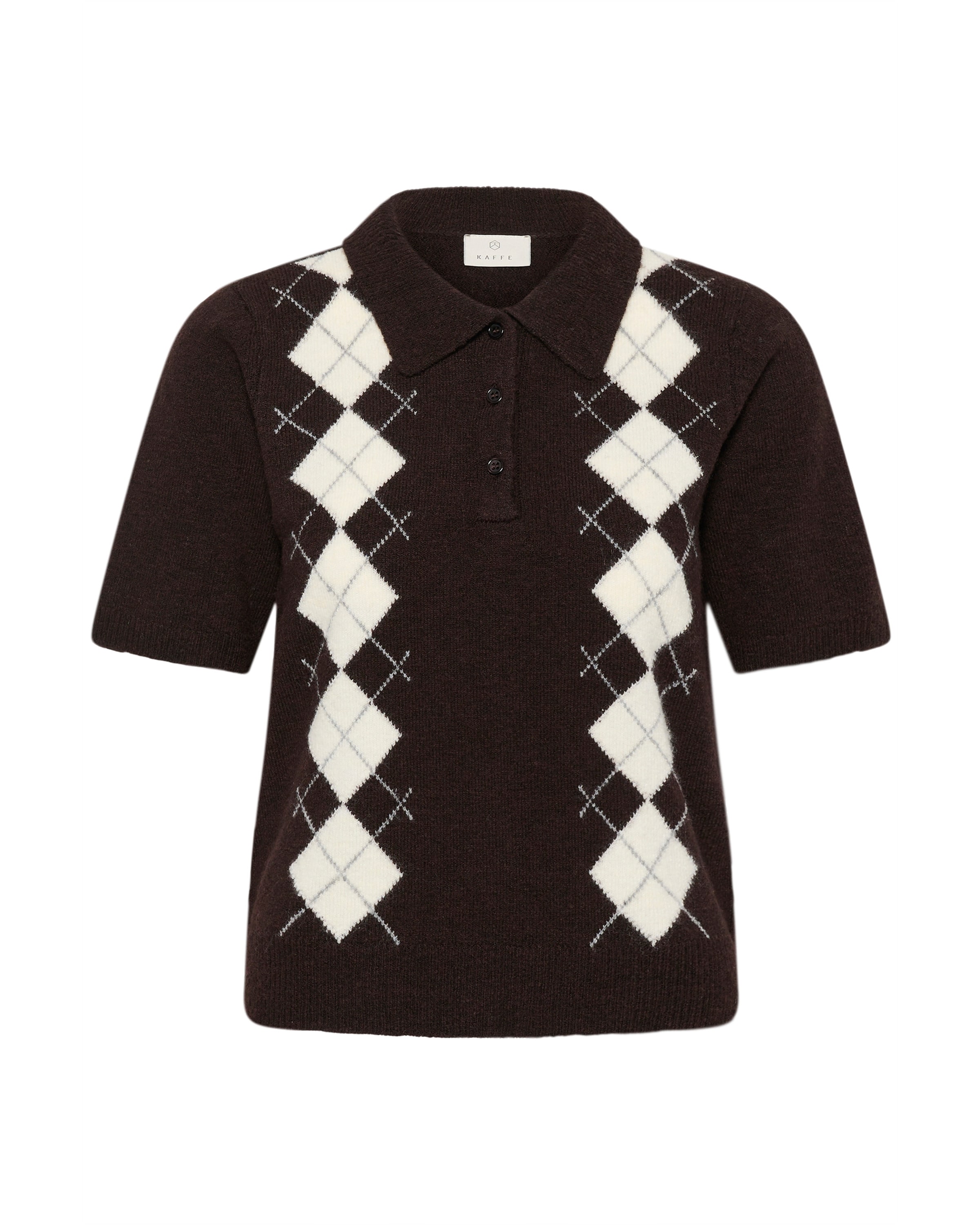 Pull-over 'KAOlive Argyle' Kaffe en marron : devant