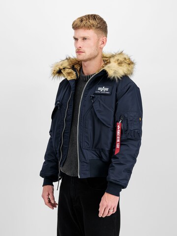 ALPHA INDUSTRIES Winter Jacket '45P Hooded Custom' in Blue