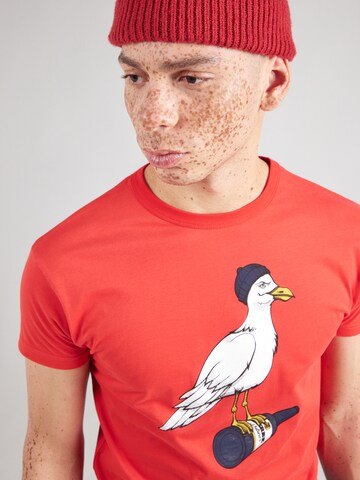 Derbe Shirt 'Sturmmöwe' in Red