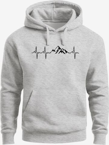 Neverless Sweatshirt 'Berg Herzschlag' in Grey: front